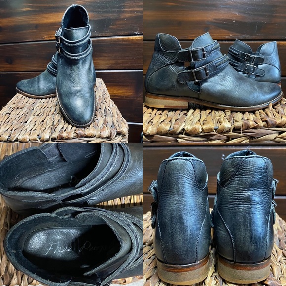Free people low heel double buckle leather city style shooties size 37M EXC COND - Picture 14 of 15